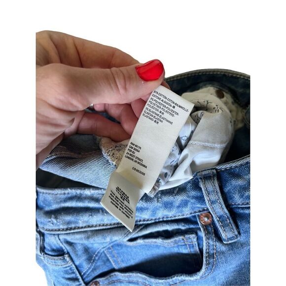 We the Free People Crvy High Rise Cutoff Jean Denim Shorts Button Fly Size 32 - Picture 11 of 11